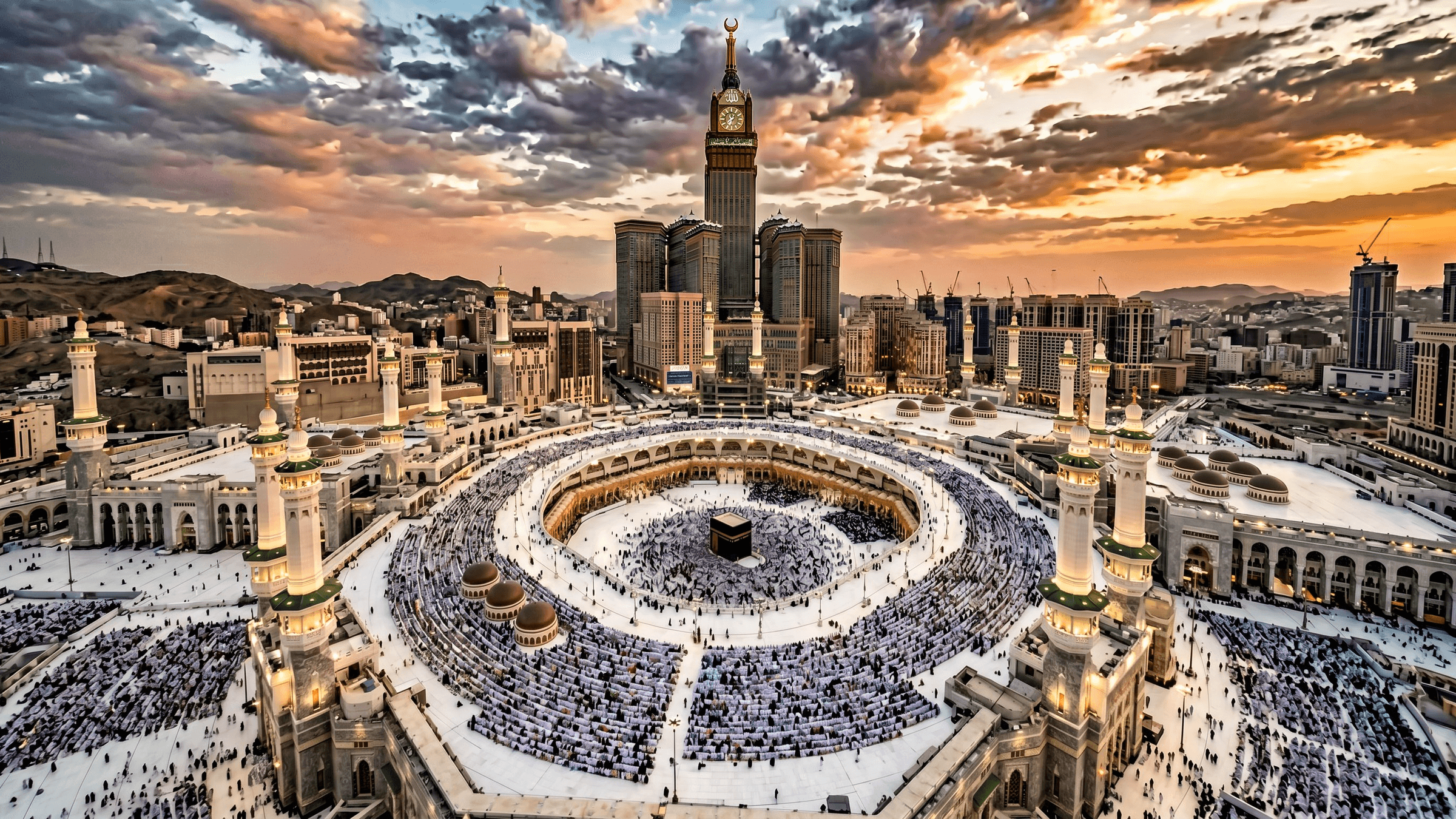 Die heilige Kaaba im Innenhof der Grossen Moschee in Mekka